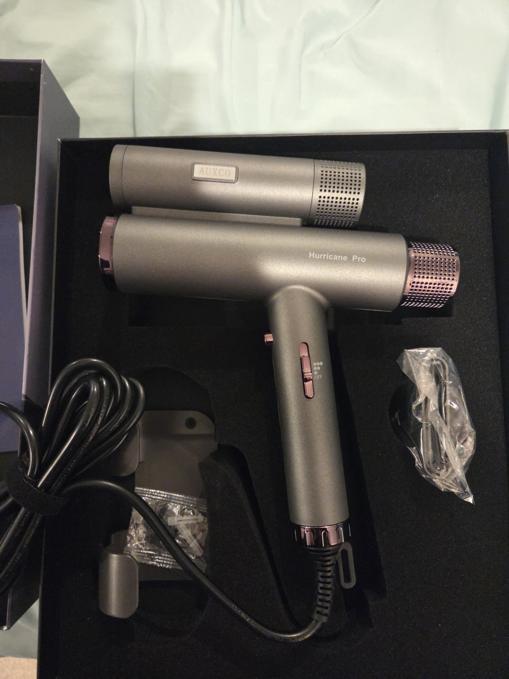 Hurricane Pro Hair Dryer - Gray with Rose Gold Accents